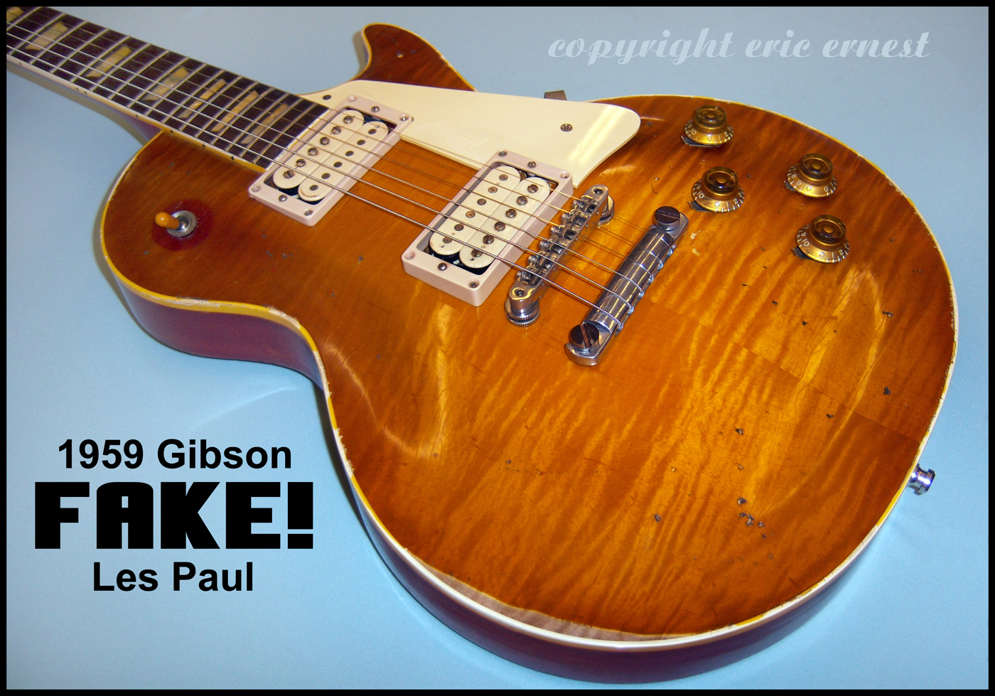 Fake 1959 Gibson Les Paul guitar Forgery replica les paul copy fake replica Gibson guitars hire an expert authentication specialist