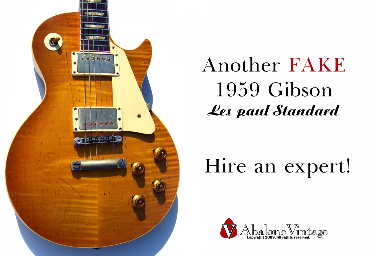Fake 1959 Gibson Les Paul guitar Forgery replica les paul copy fake replica Gibson guitars hire an expert authentication specialist